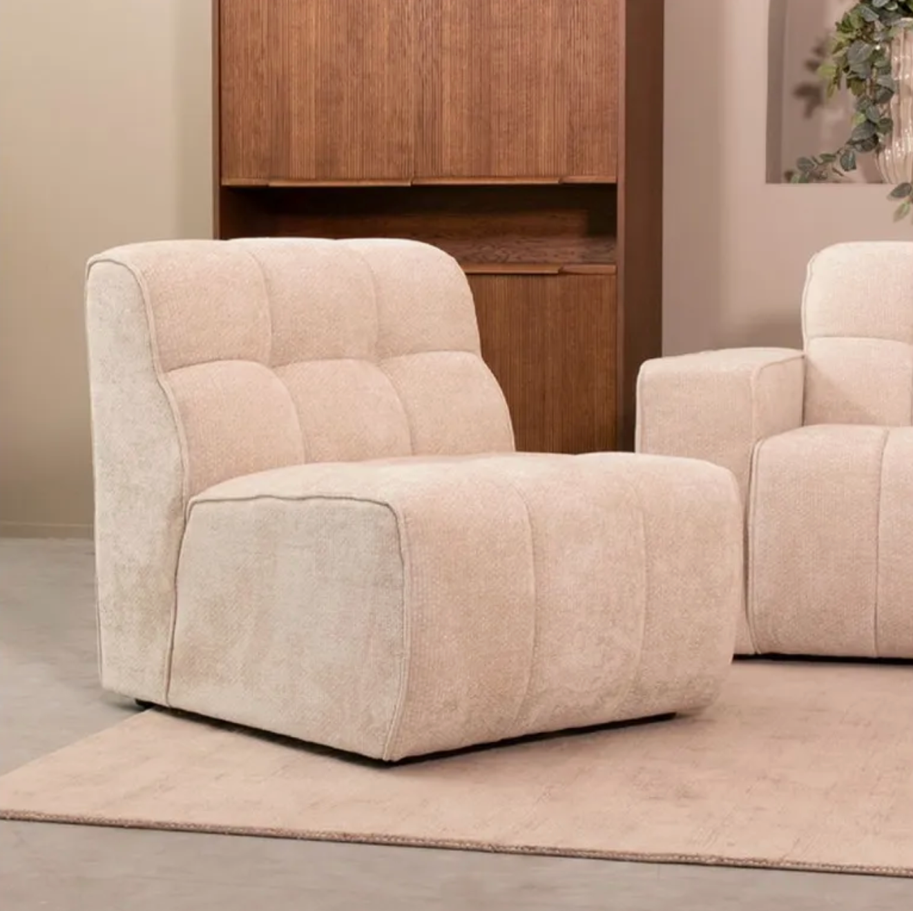 LABEL51 Bank Valentino - Naturel - Elite - 1,5-Zits Zonder Arm